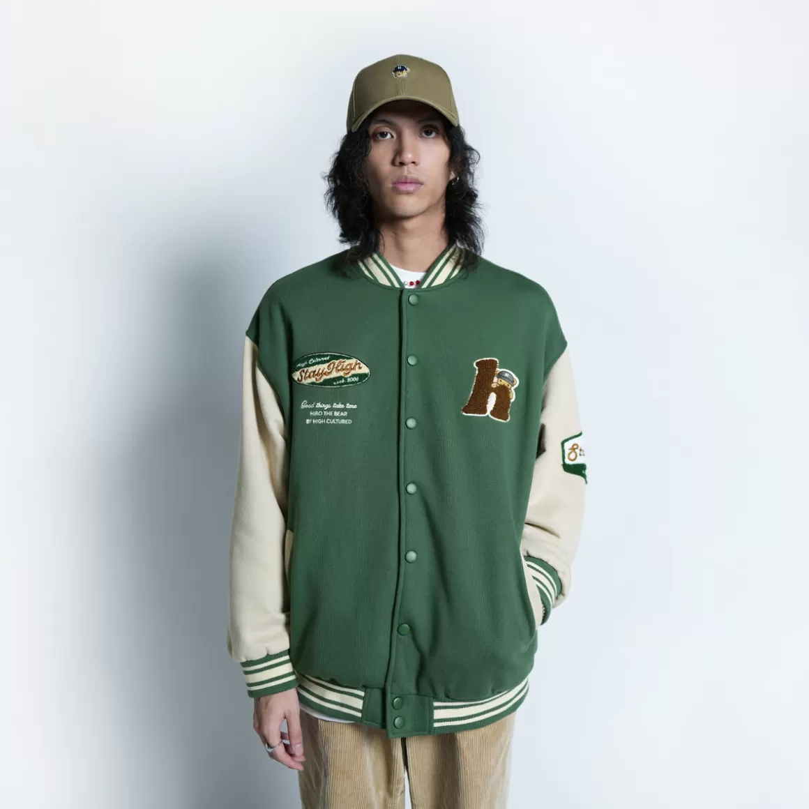 HIGH CULTURED Jackets*Good Things Take Time Hiro Varsity Jacket - 121