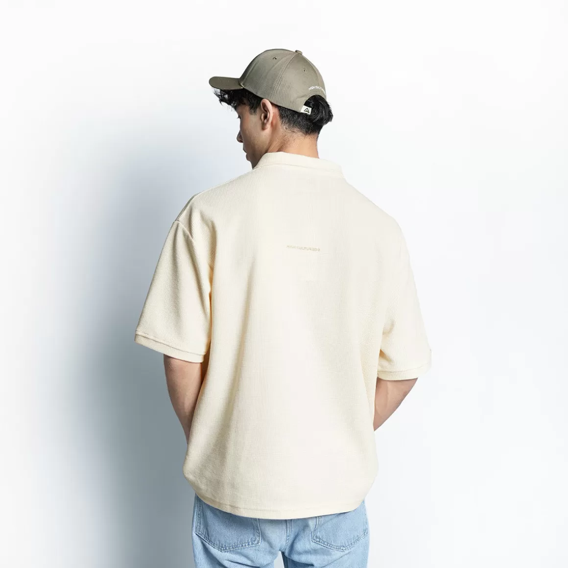 HIGH CULTURED Polo Tees* Waffle Loose Polo Tee - 142