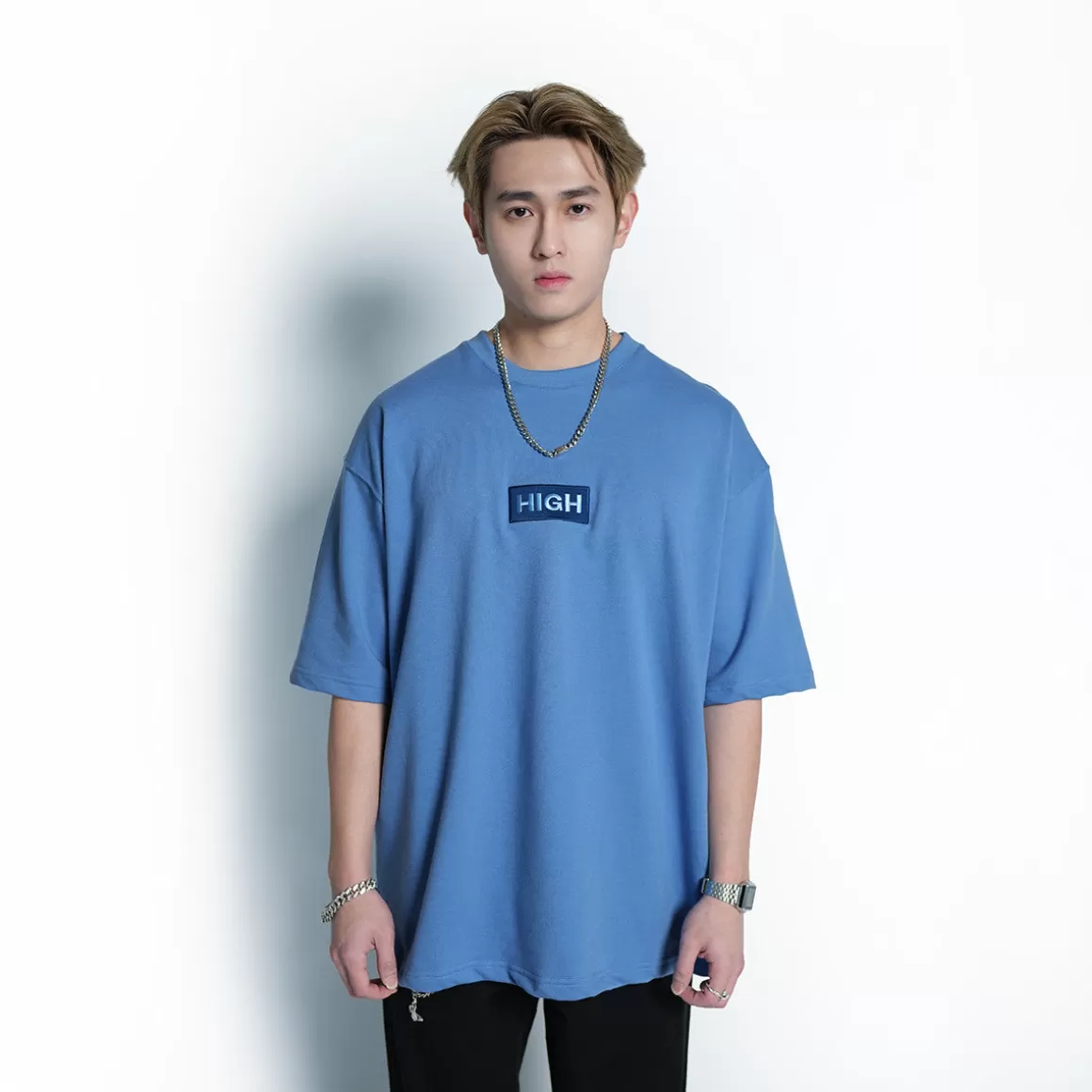 HIGH CULTURED T-Shirts | Loose Tee*High Embroidered Box Logo Loose Tee - 1039