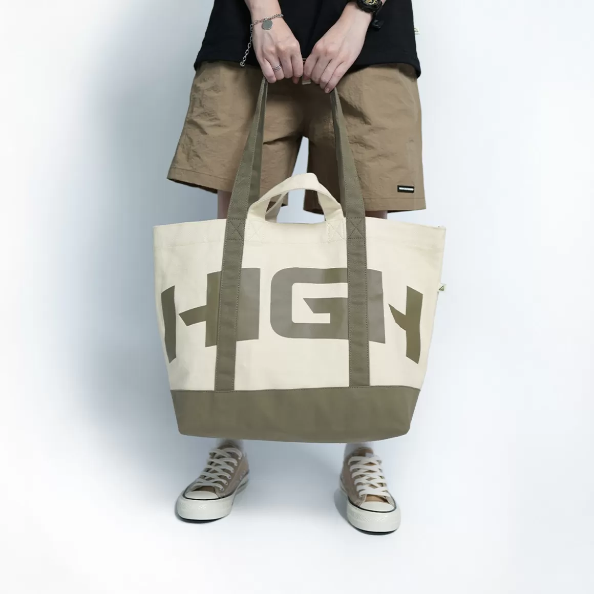 HIGH CULTURED Bags*Outsiders Double Handle Tote Bag - 10 Cream